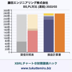 藤田エンジニアリング株式会社の業績、貸借対照表・損益計算書対比チャート