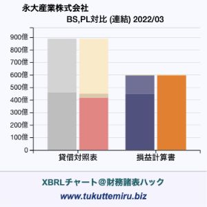 永大産業株式会社の貸借対照表・損益計算書対比チャート