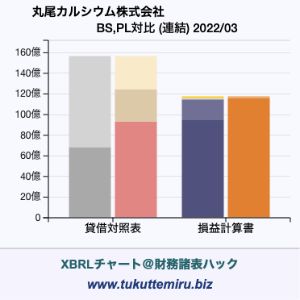 丸尾カルシウム株式会社の貸借対照表・損益計算書対比チャート
