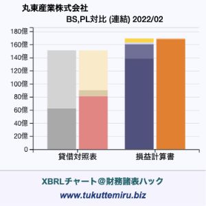 丸東産業株式会社の貸借対照表・損益計算書対比チャート