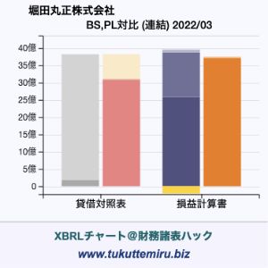 堀田丸正株式会社の業績、貸借対照表・損益計算書対比チャート