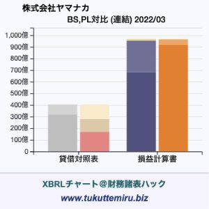 株式会社ヤマナカの貸借対照表・損益計算書対比チャート