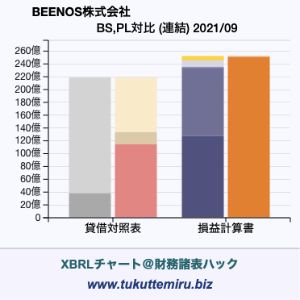 BEENOS株式会社の貸借対照表・損益計算書対比チャート