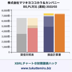 株式会社マツキヨココカラ＆カンパニーの貸借対照表・損益計算書対比チャート