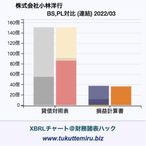 株式会社小林洋行の業績、貸借対照表・損益計算書対比チャート