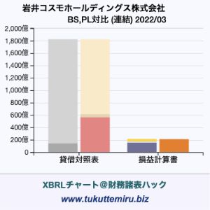 岩井コスモホールディングス株式会社の業績、貸借対照表・損益計算書対比チャート