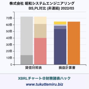 株式会社 昭和システムエンジニアリングの貸借対照表・損益計算書対比チャート