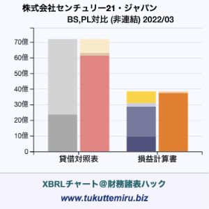 株式会社センチュリー21・ジャパンの貸借対照表・損益計算書対比チャート