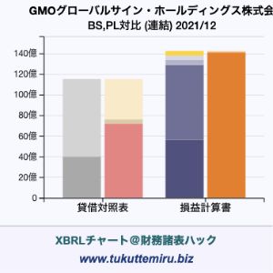 GMOグローバルサイン・ホールディングス株式会社の貸借対照表・損益計算書対比チャート