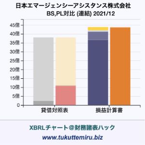日本エマージェンシーアシスタンス株式会社の業績、貸借対照表・損益計算書対比チャート