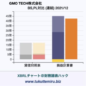 GMO TECH株式会社の貸借対照表・損益計算書対比チャート