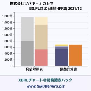 株式会社ツバキ・ナカシマの貸借対照表・損益計算書対比チャート