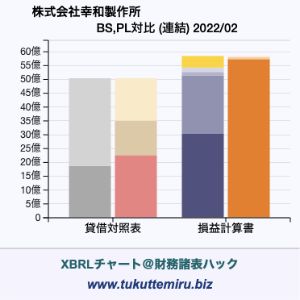 株式会社幸和製作所の貸借対照表・損益計算書対比チャート