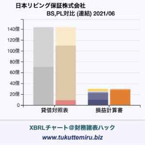 日本リビング保証株式会社の貸借対照表・損益計算書対比チャート