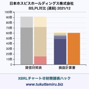 日本ホスピスホールディングス株式会社の業績、貸借対照表・損益計算書対比チャート