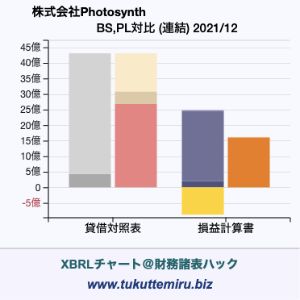 株式会社Photosynthの貸借対照表・損益計算書対比チャート